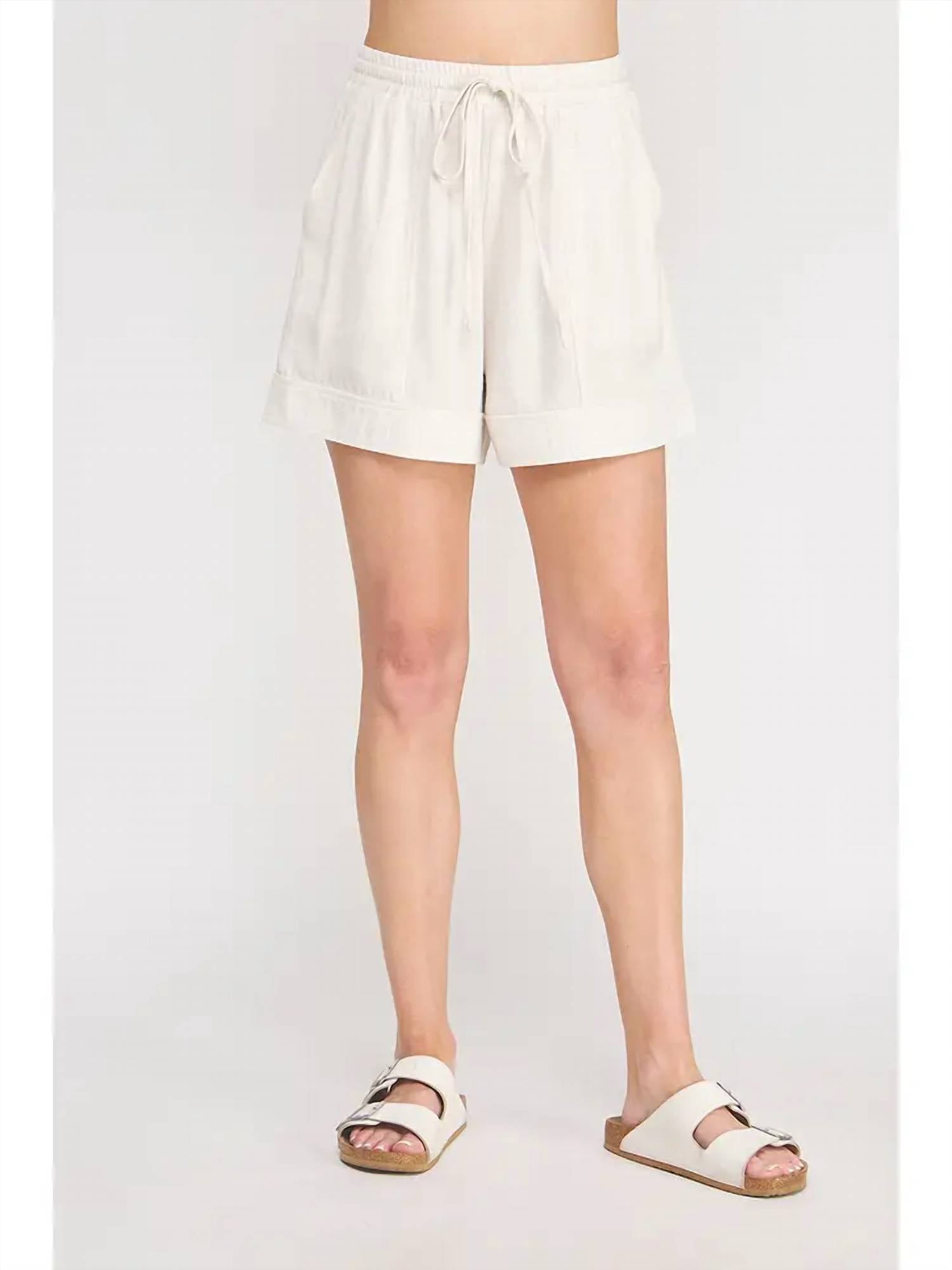 Allie Rose - Clover Elastic Linen Shorts