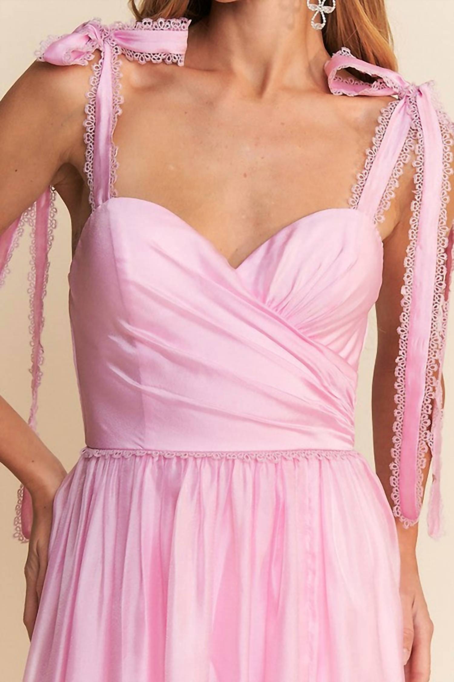 Maniju - A-line Tie Strap Gown