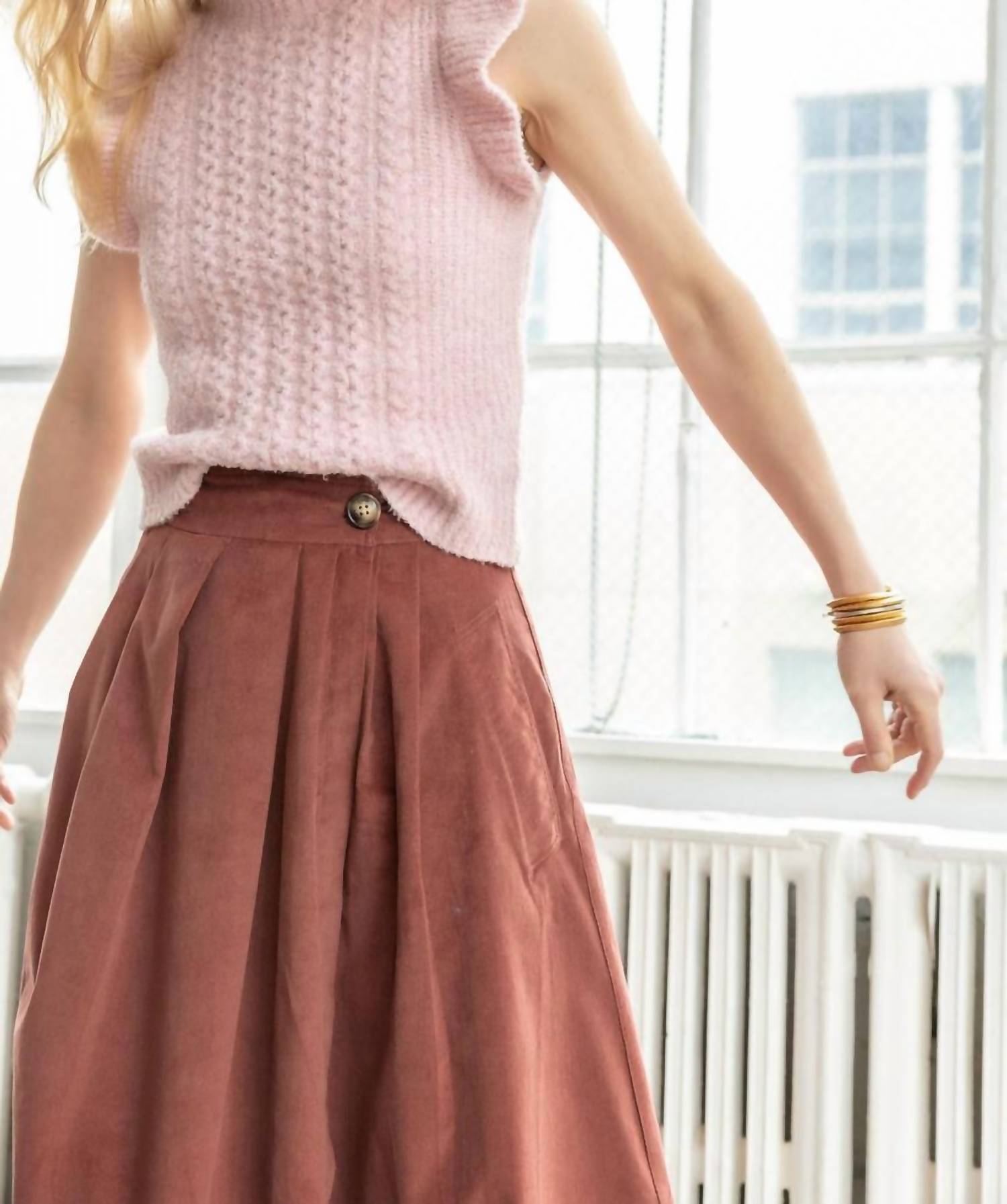 Lilla P - Flutter Sleeve Mock Neck Sweater