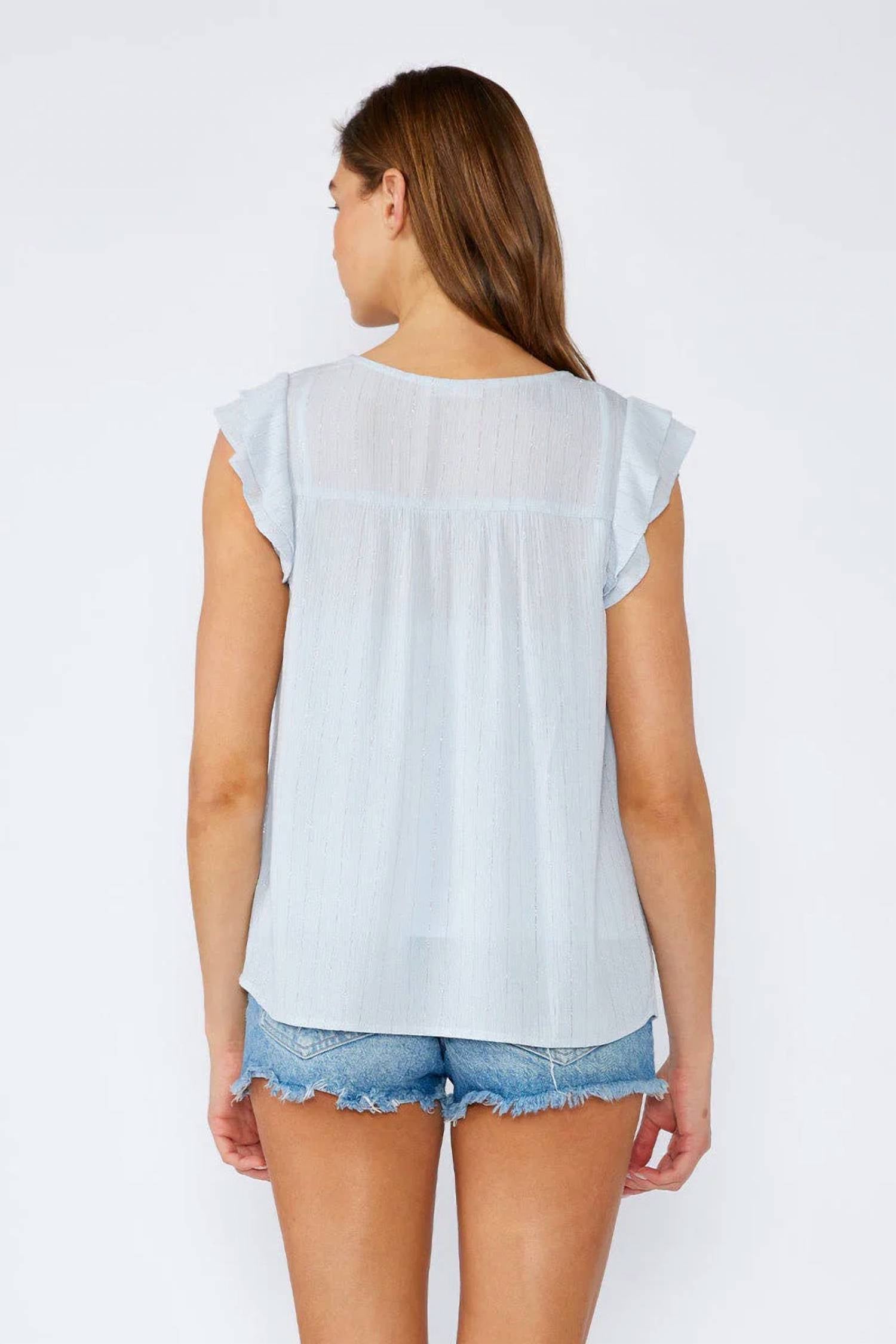 Lovestitch - Shauna Metallic Cap Sleeve Top