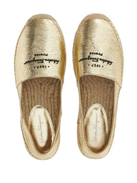 Salvatore Ferragamo - Women's Logo-embroidered Metallic Espadrilles