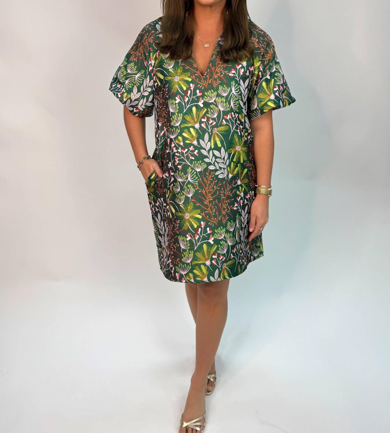Thml - Puff Sleeve Floral Pattern Mini Dress