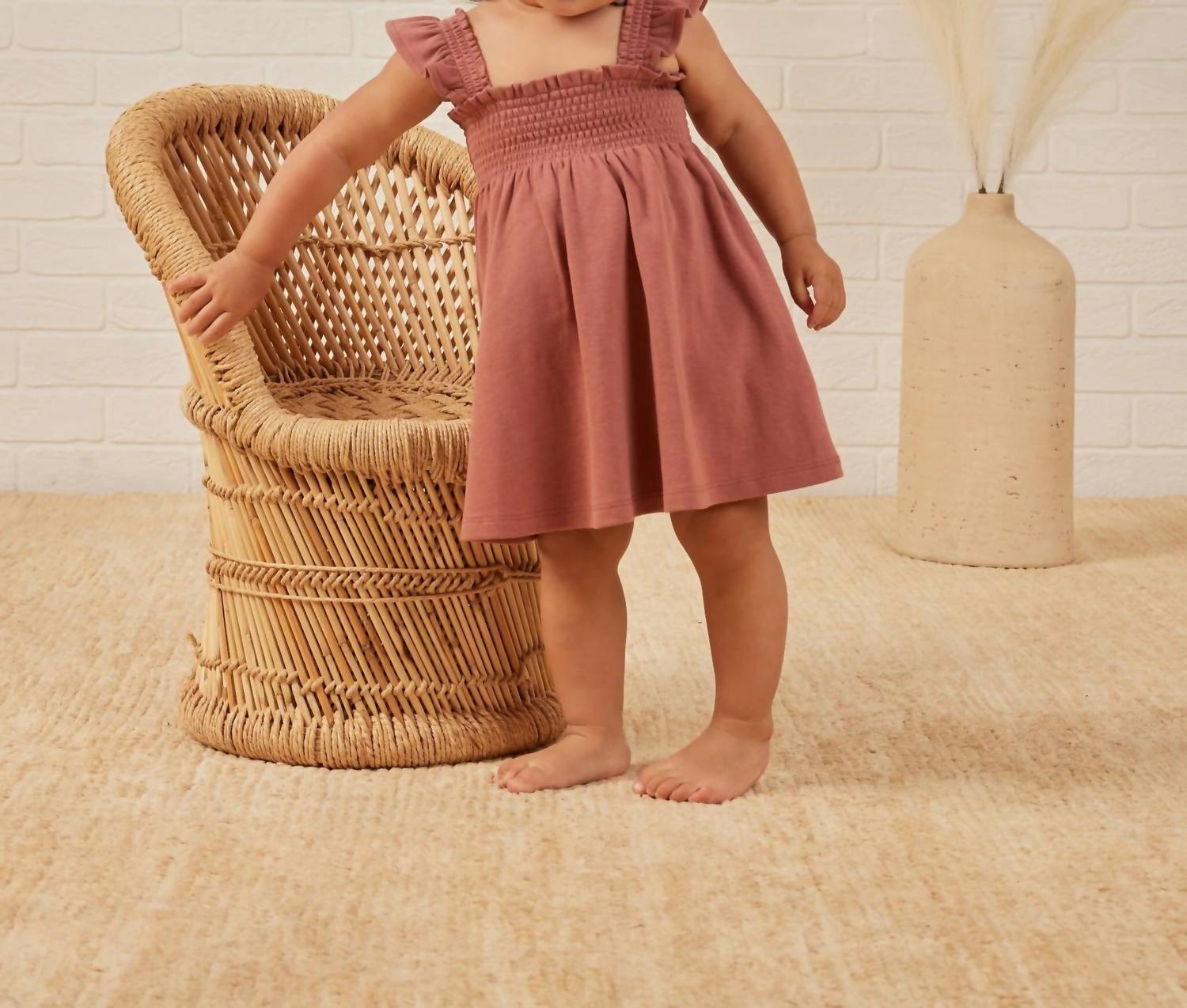 Quincy Mae Smocked Jersey Dress in berry - kids' dress