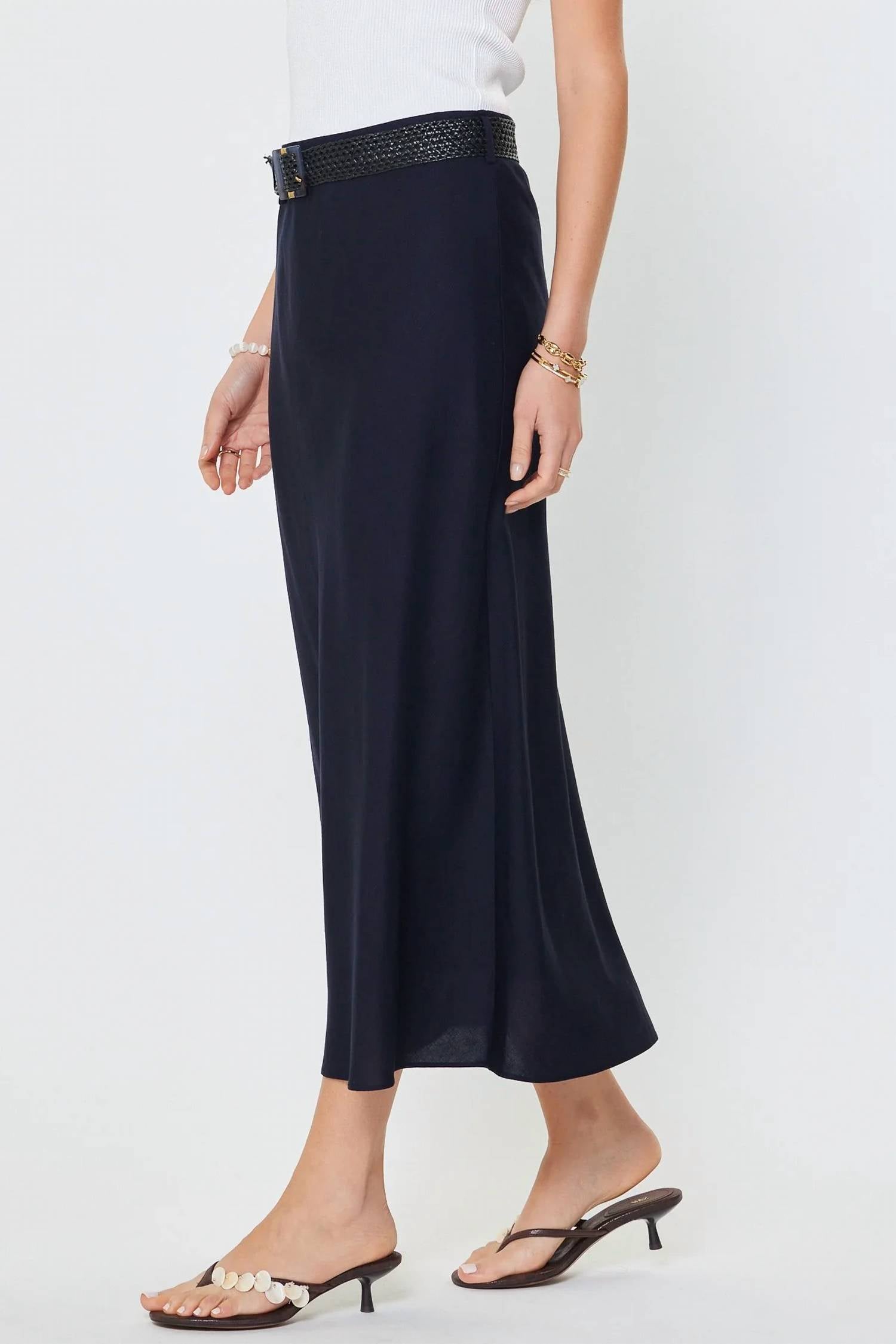 Current Air - Crystal Linen Blend Midi Skirt