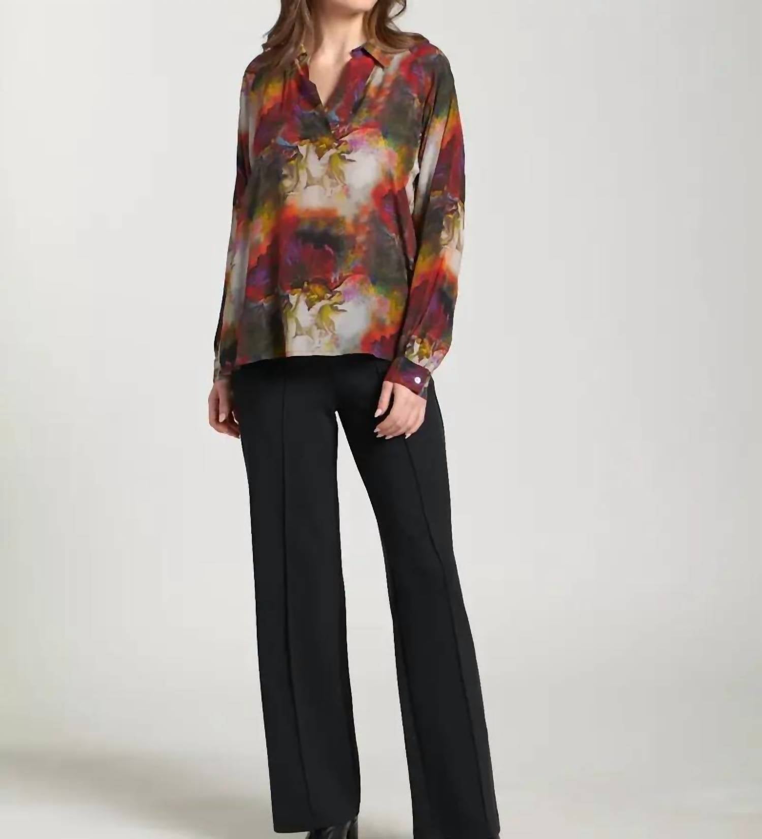 Apny - Half Placket Pullover Blouse