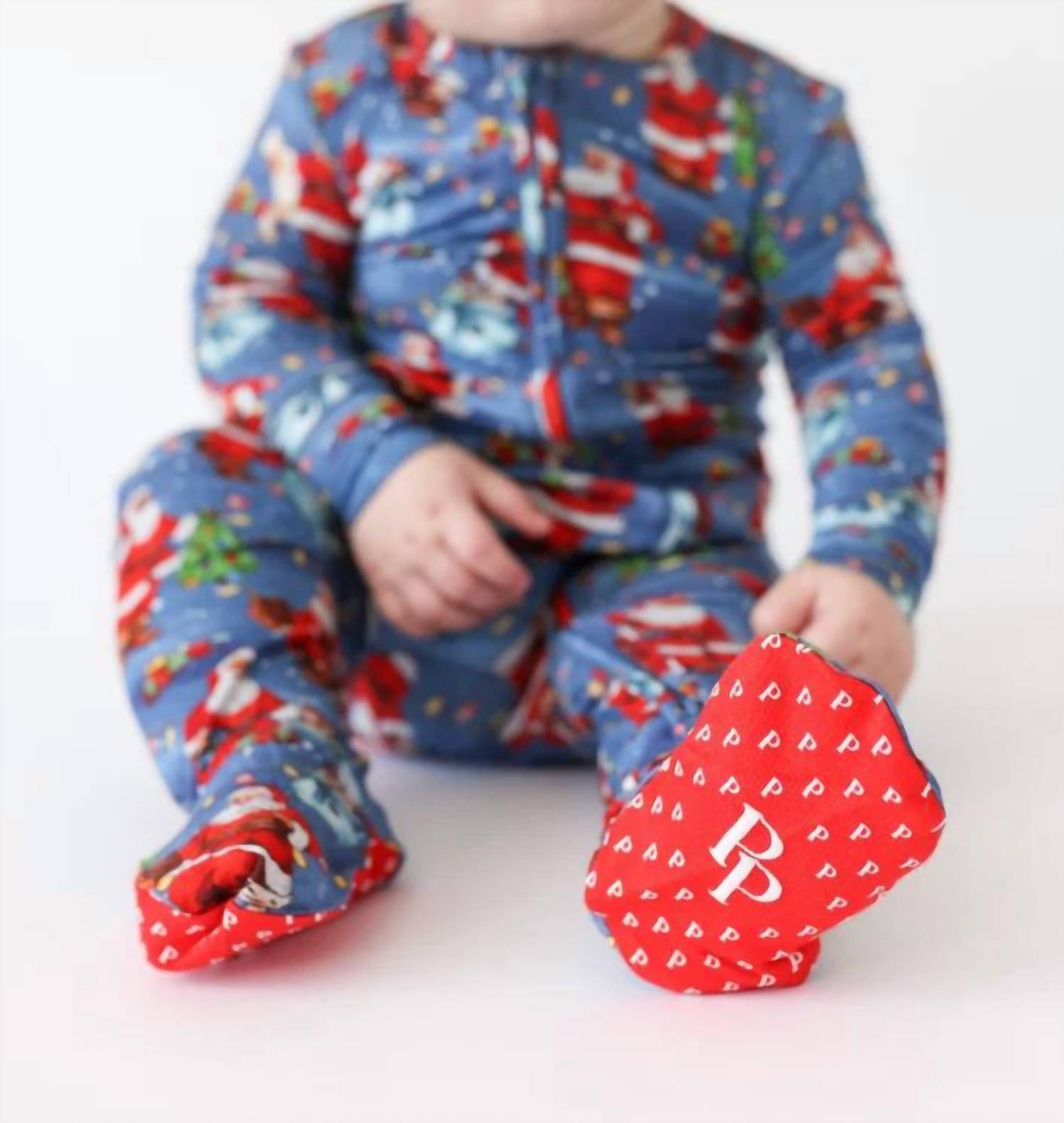 Posh Peanut - Kids' Santa Clause Footie Zippered One Piece