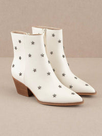 OASIS SOCIETY Women's Ivana Star Studded Booties in white - women's shoe - detail view