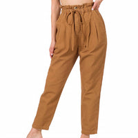 Zenana - Canvas Paperbag Waist Pants
