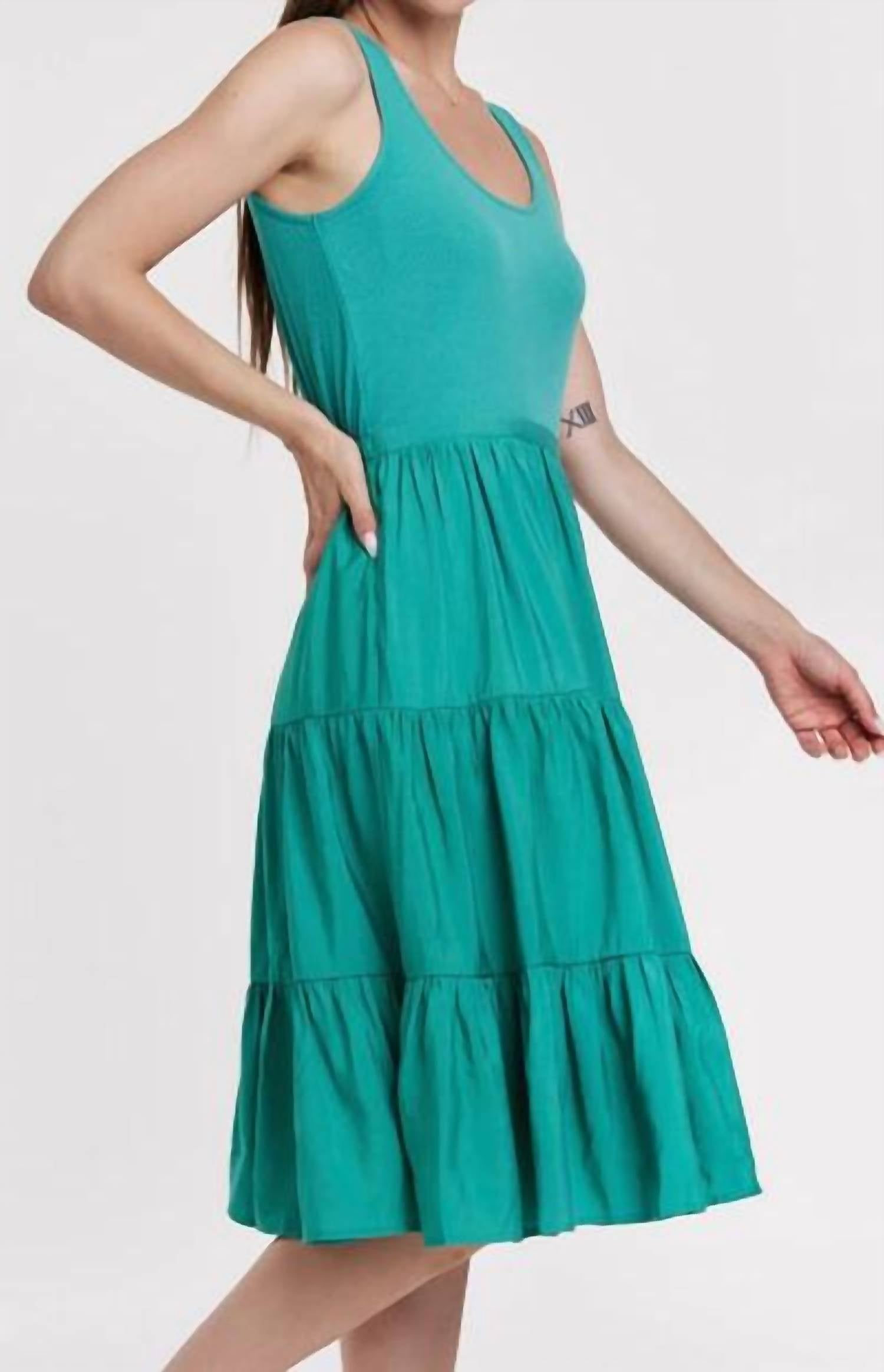 Another Love - Sleeveless Tank Dress Tiered Skirt