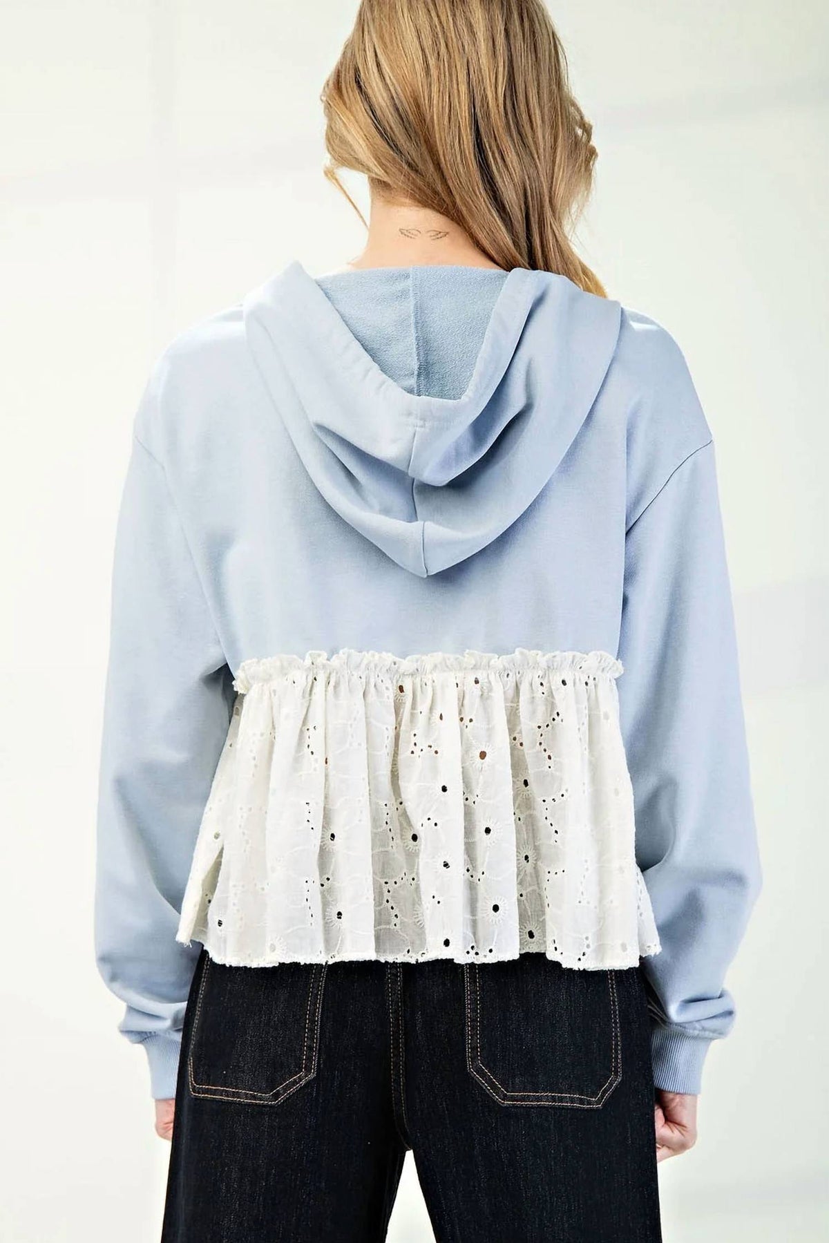 Ee:Some - Lace Hem Hoodie