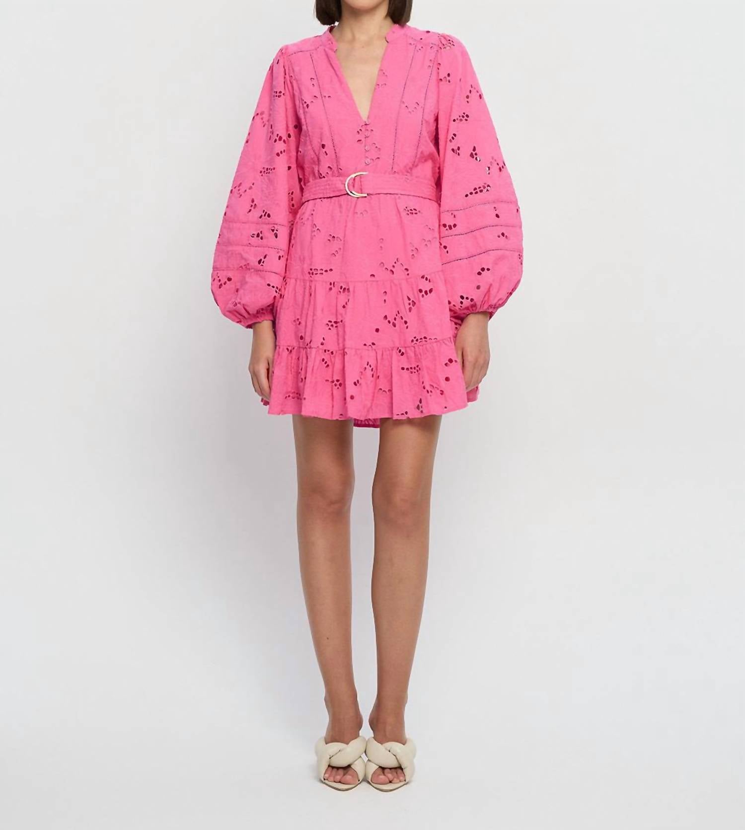 Kivari - Corfu Long Sleeve Mini Eyelet Dress