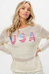 Bibi - Usa Open Knit Top