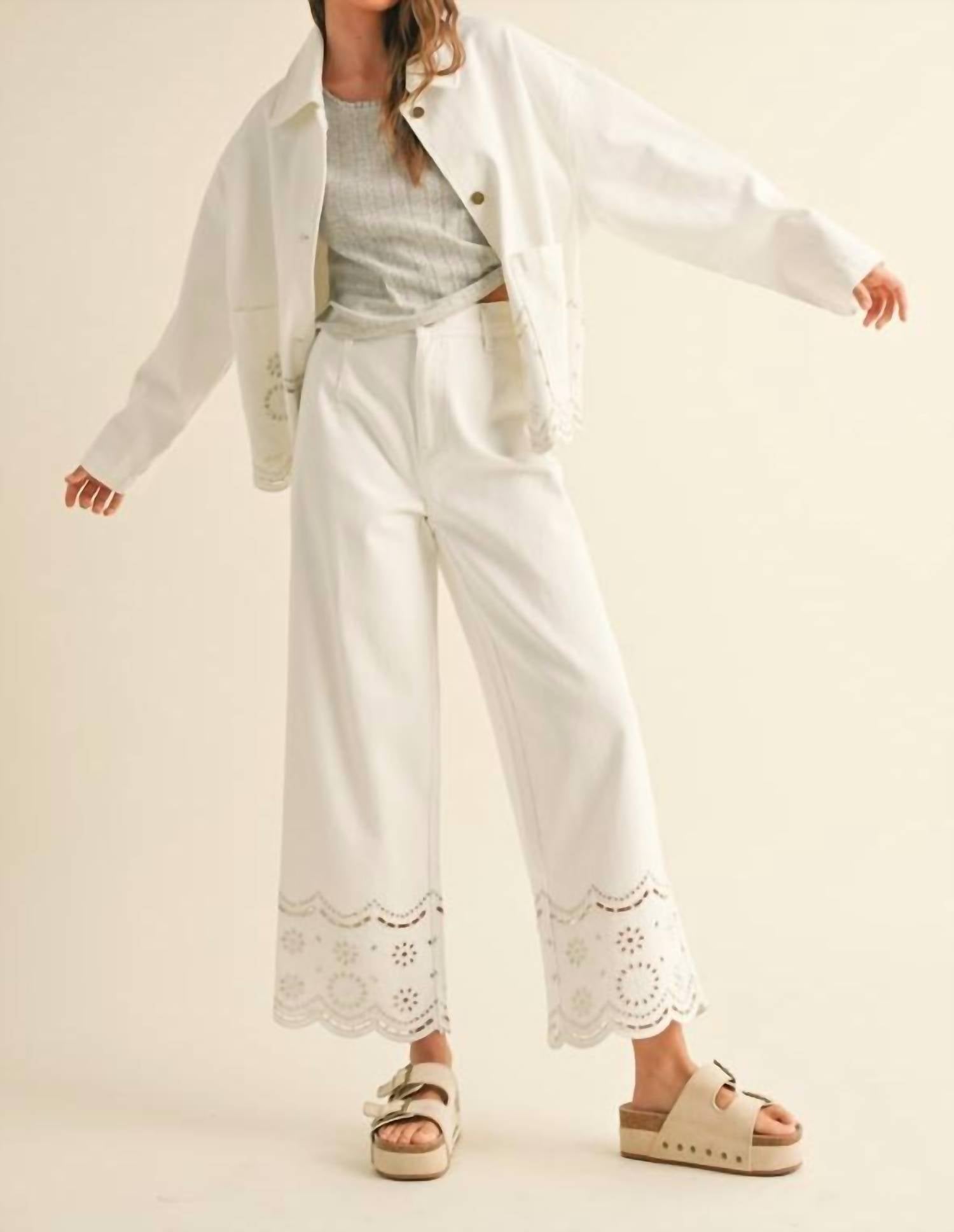 Miou Muse - Embroidery Bottom Pants