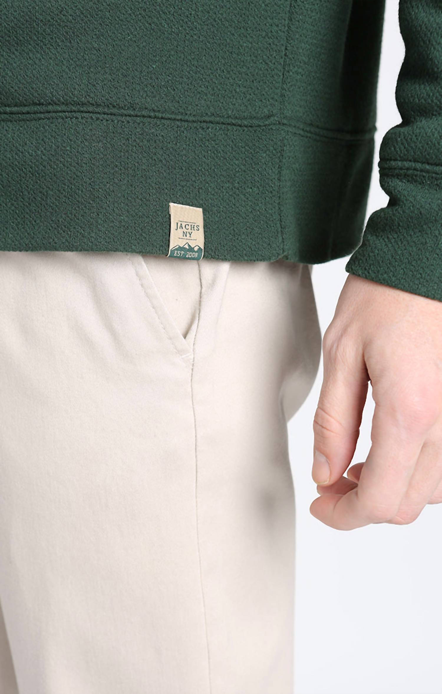 Jachs New York - Kent Recycled Jacquard Sherpa Lined Crewneck Sweater