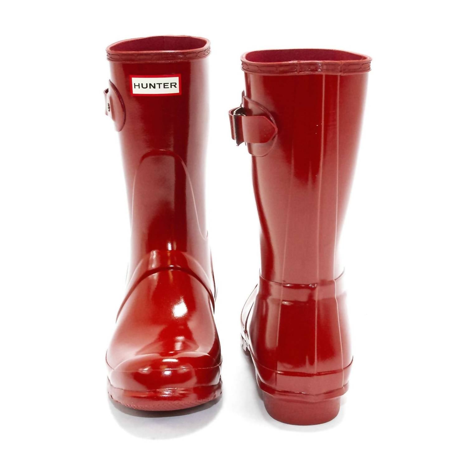 HUNTER Women's Original Short Gloss Rain Boots in military red - women's shoe - view 4