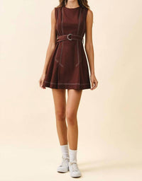 TCEC Riley Sleeveless Mini Dress in brown - women's dress - view 4