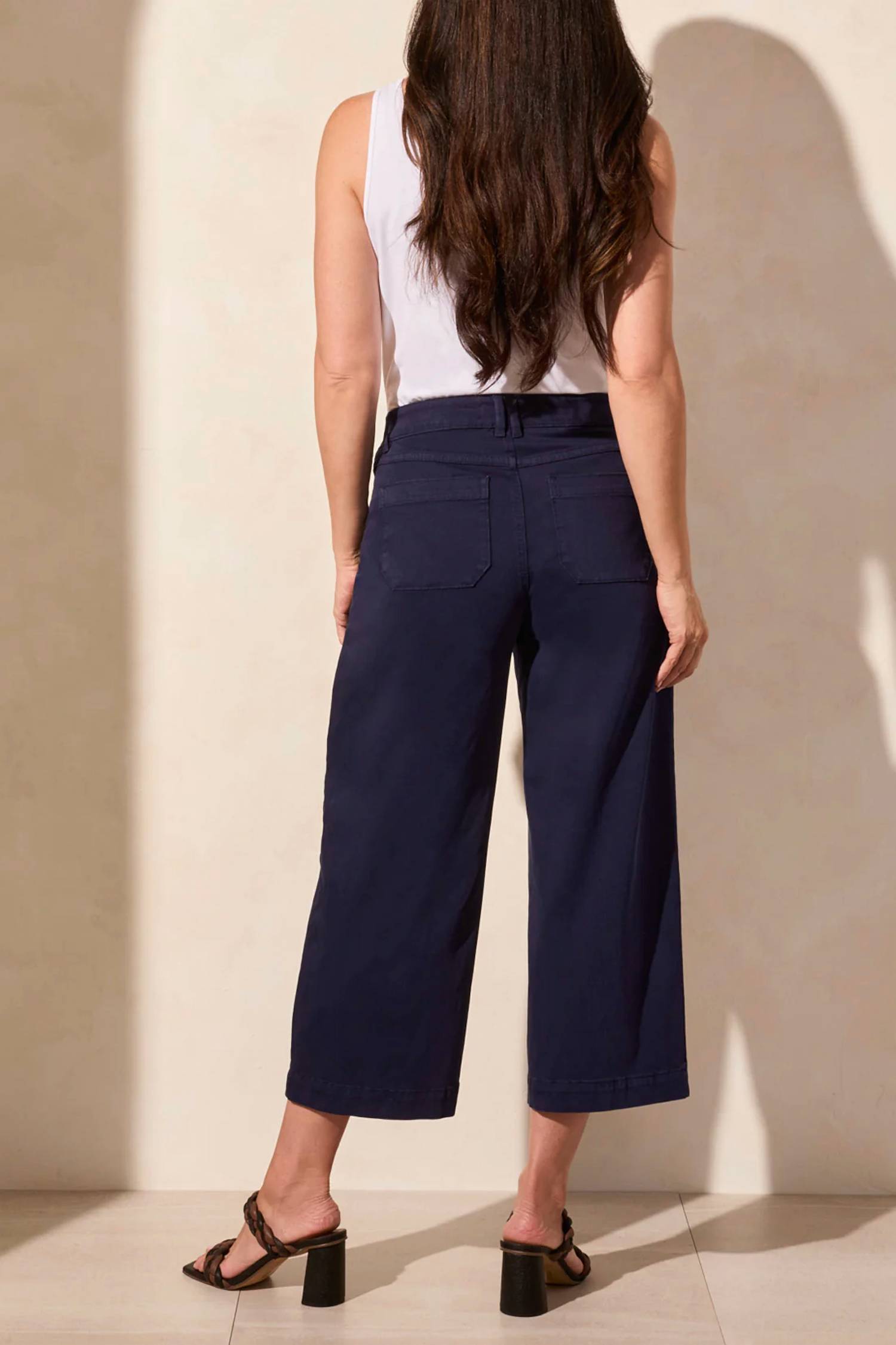 Tribal - Audrey Hugging Wide Crop Button Fly Pants