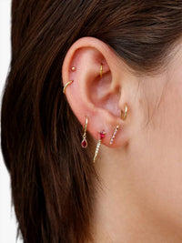 Loren Stewart - Women's Mini Gemstone Diamond Safety Pin Earrings