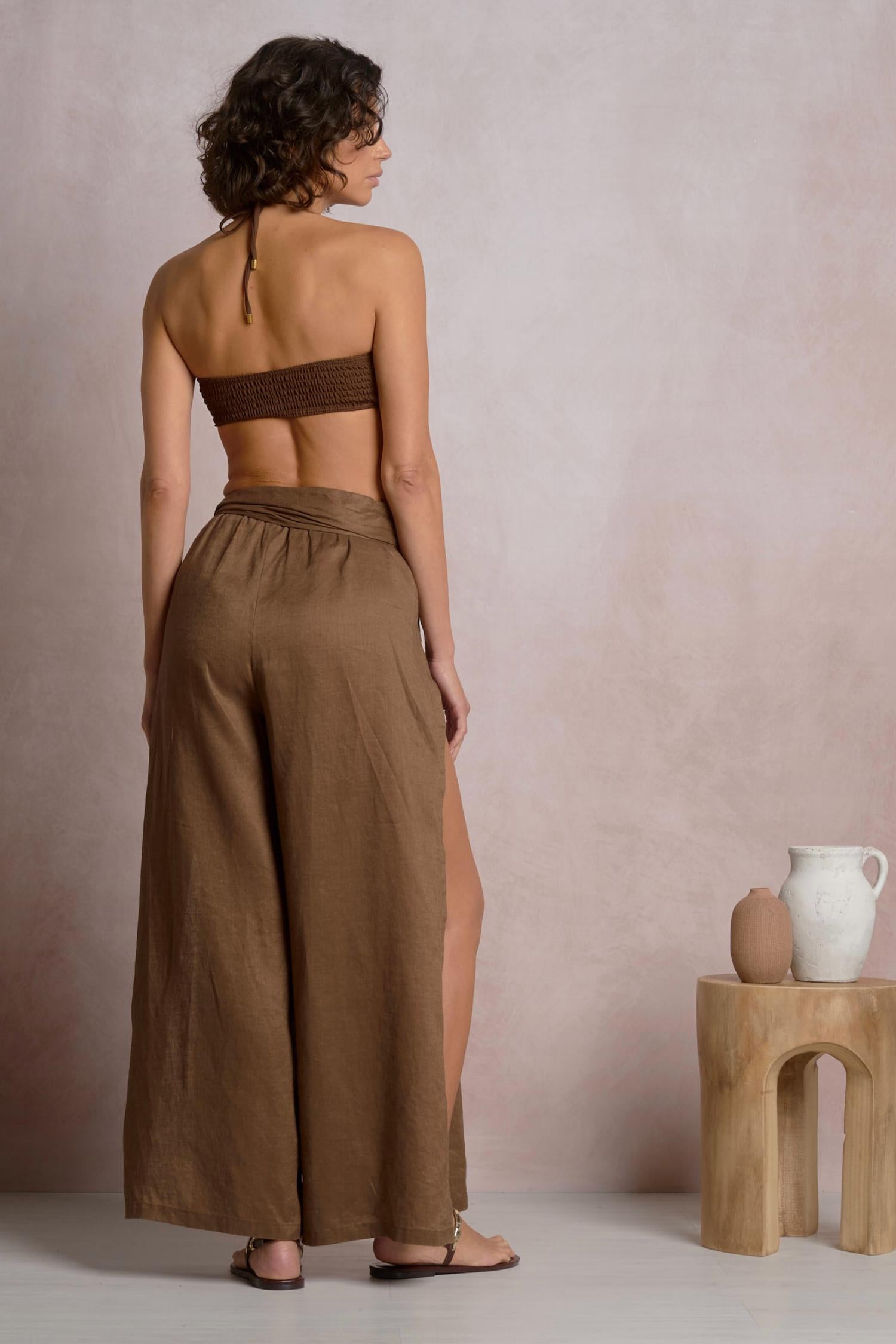 Elan - Linen Pant With Side Slit