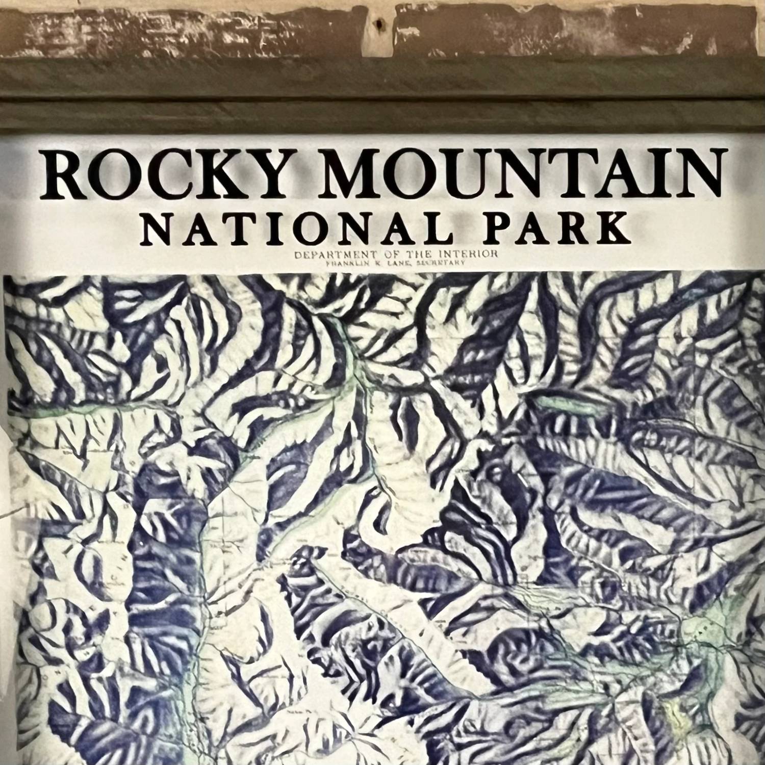 Second Chance Art & Accessories - Rocky Mountain National Park Vintage Framed Map