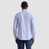 Bugatchi Uomo Mosaic Tiles 8 Way Stretch Shirt in sky - men's shirt - alternate view