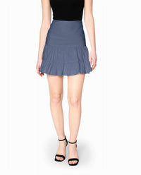 Nicole Miller - Cotton Metal Flounce Mini Skirt