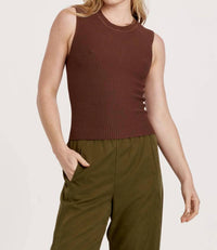 Another Love Stirling Ribbed Tank Top in hickory - women's tank top