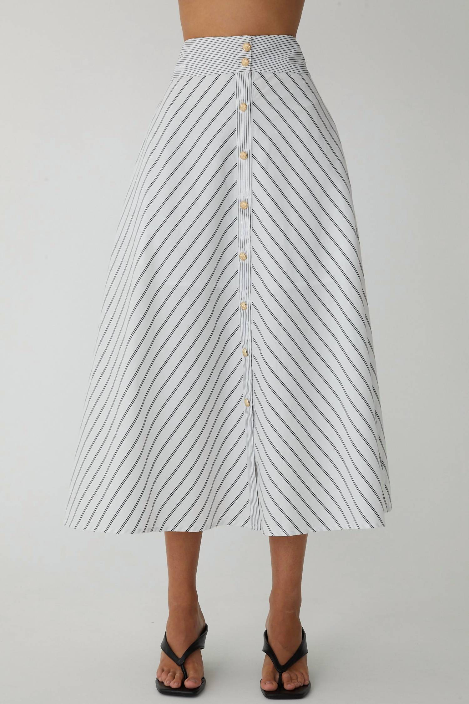 js71 Fraser Skirt in white black stripe - women's skirt