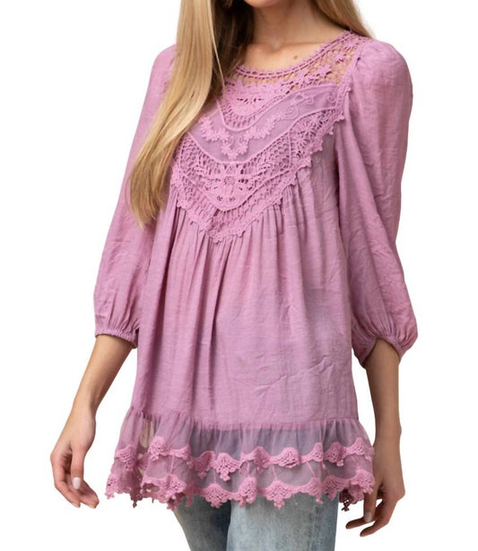 Entro - Crochet Lace Embroidered Top