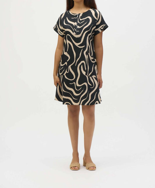 Joseph Ribkoff - Seersucker Abstract Print A-line Dress