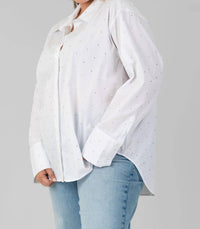 Good American - Crystal Good Button Down Long Lseeve Shirt - Plus