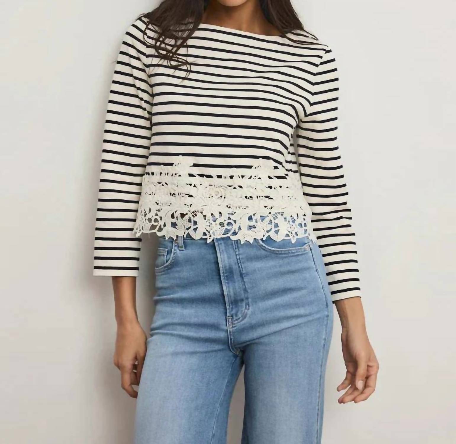 Veronica Beard - Hovey Striped Lace Shirt