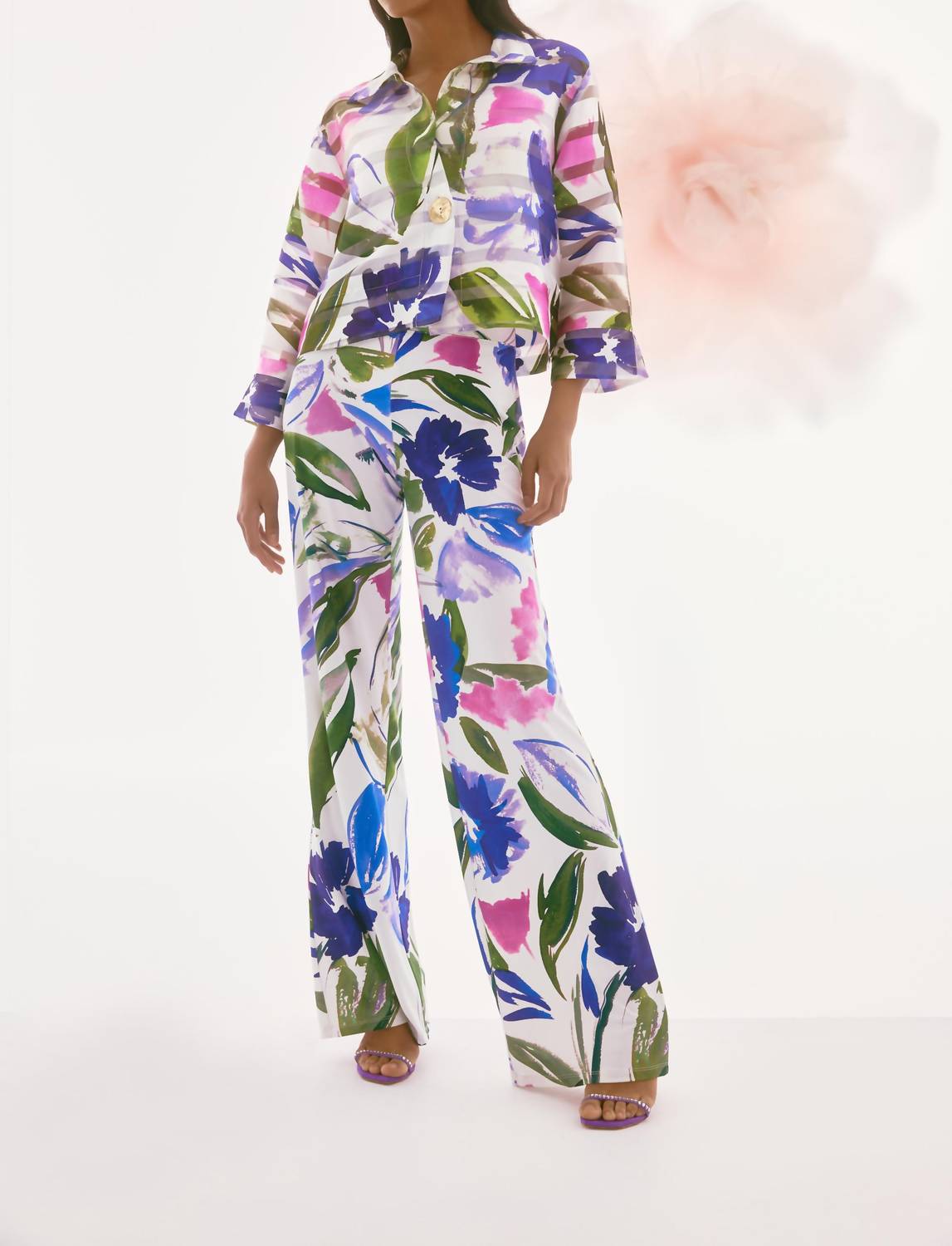 Joseph Ribkoff - FLORAL HIGH WAISTED TROUSERS