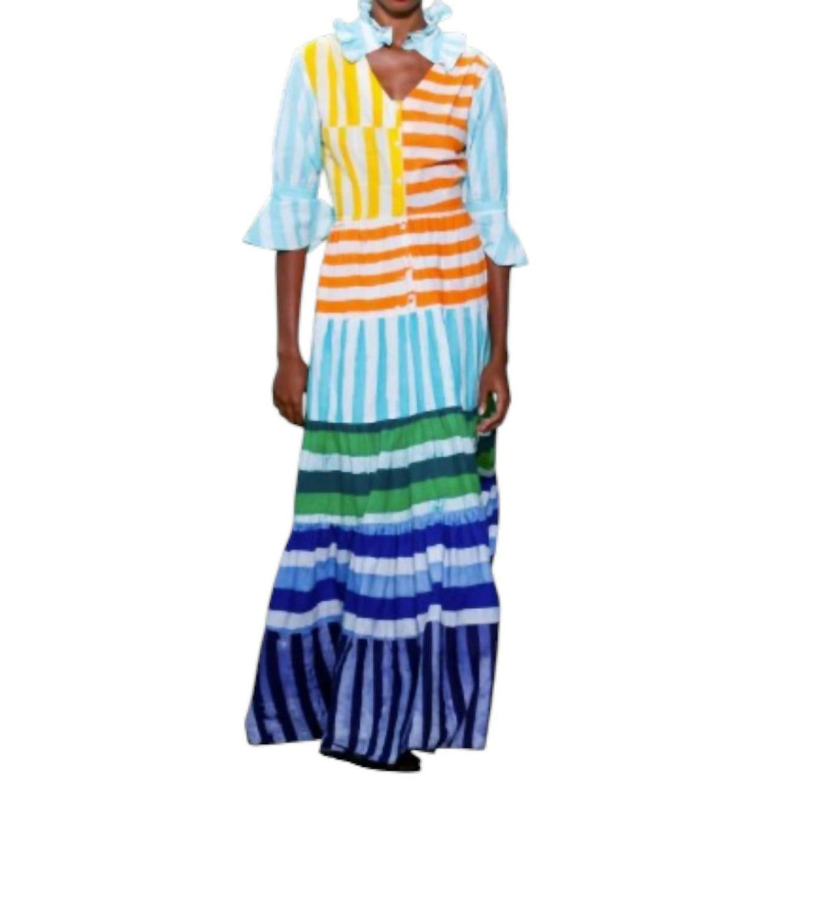 Studio 189 - Hand-batik Ruffle Tiered Maxi Dress
