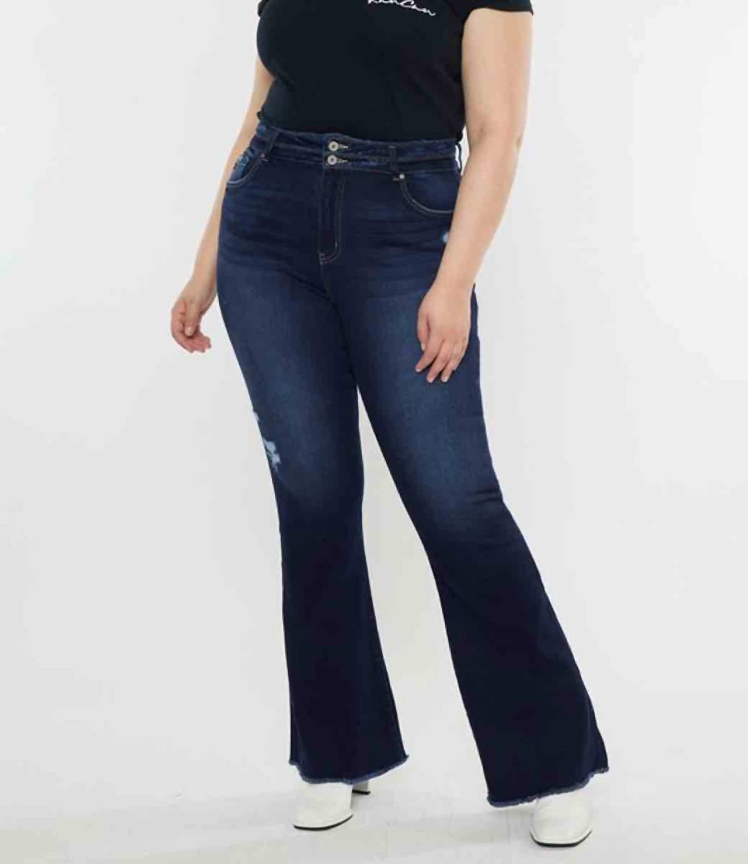 Kancan - Women's Morgan High Rise Flare Curvy Jeans