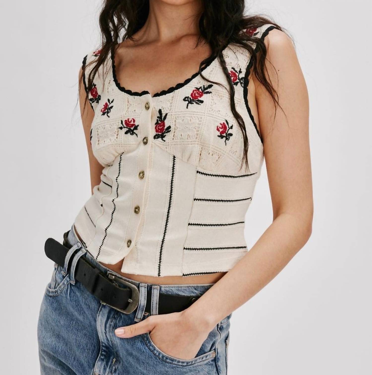 Free People - Rose Bud Knit Top