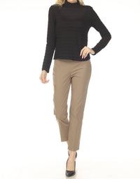 Joseph Ribkoff - Textured Knit Mockneck Fitted Top