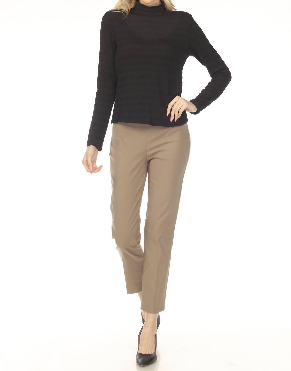 Joseph Ribkoff - Textured Knit Mockneck Fitted Top