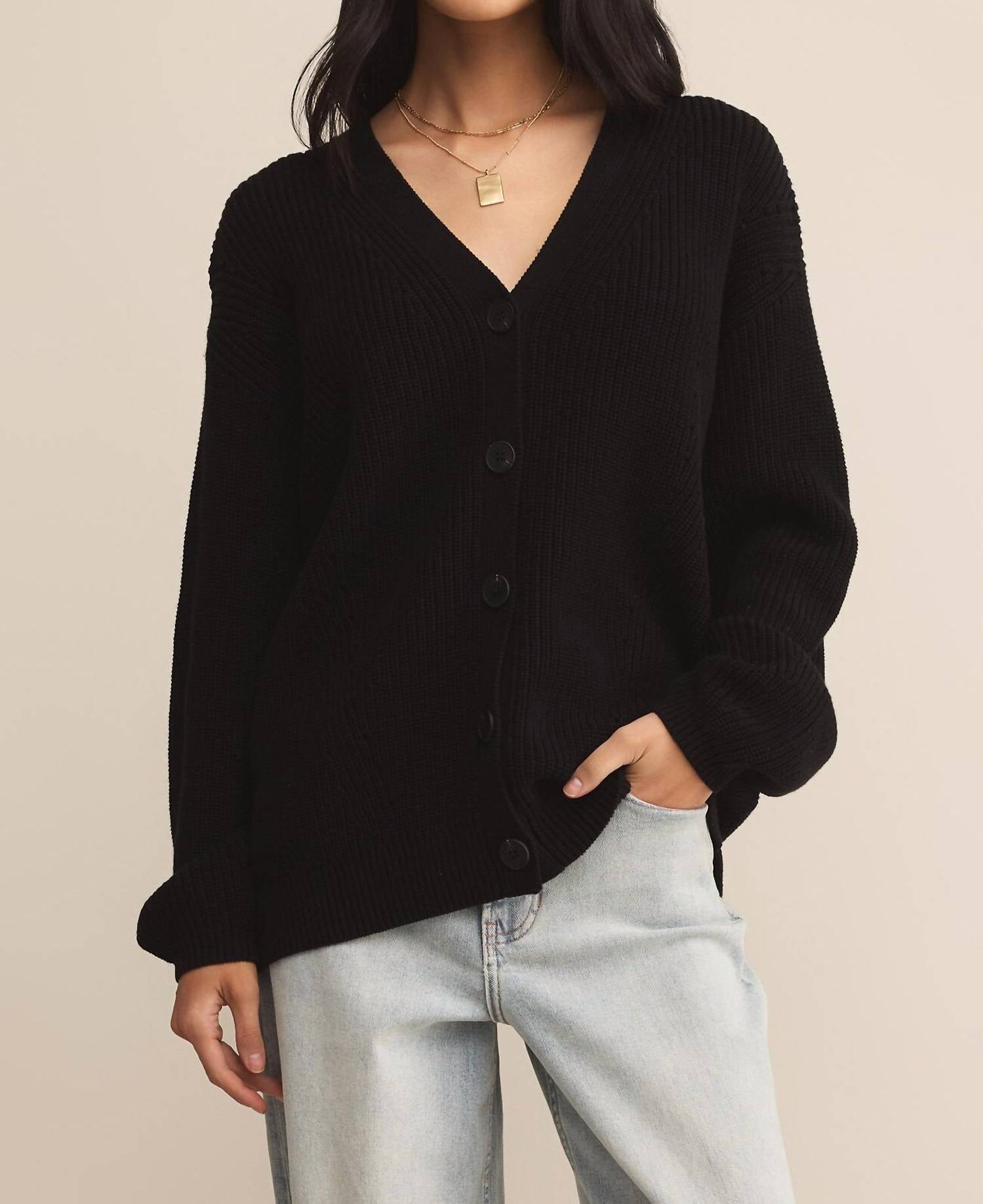 Z Supply Voyager Cardigan in black 1 - women's cardigan