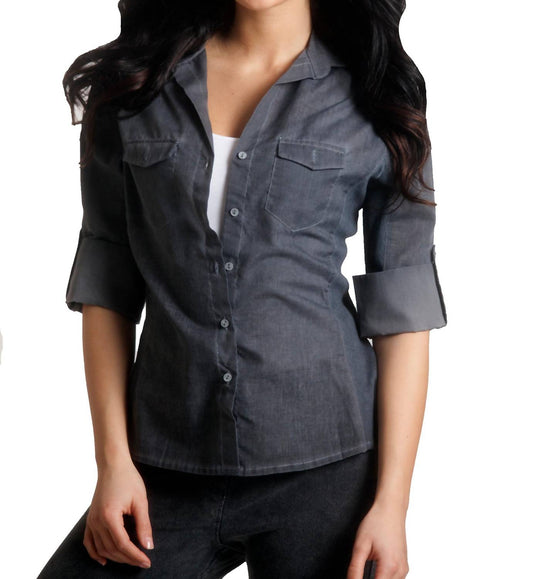 Angel - Button-Front Oil-Washed Shirt