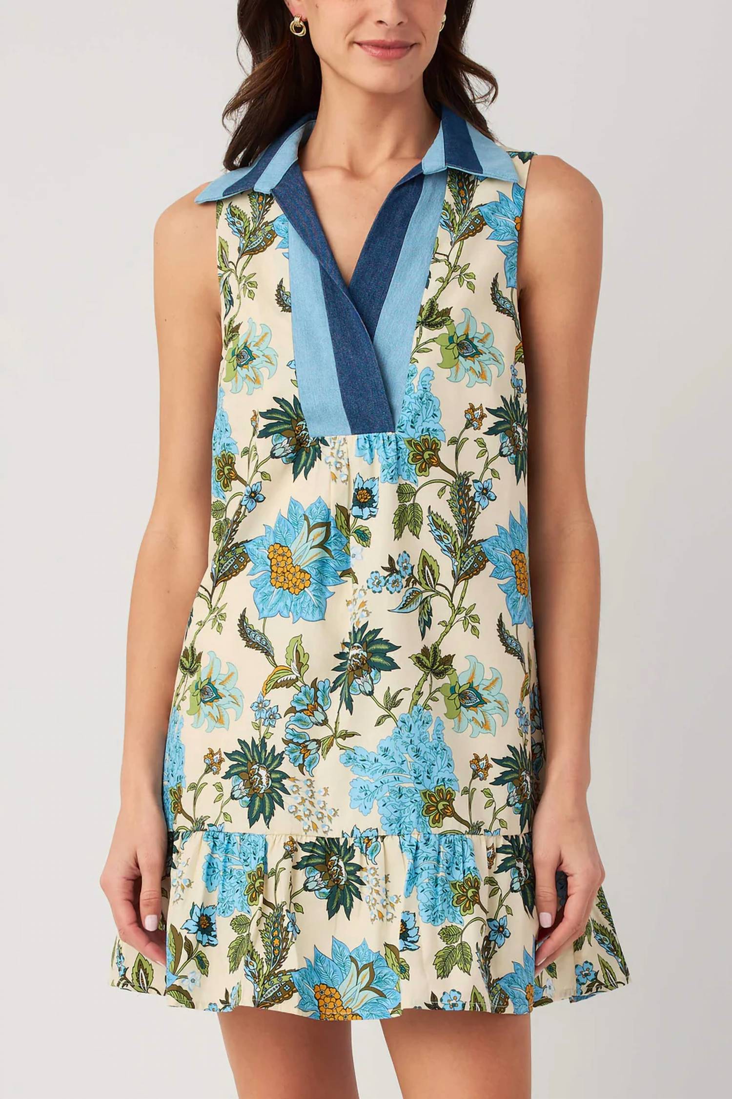Thml - Mixed Media Floral Tiered Dress