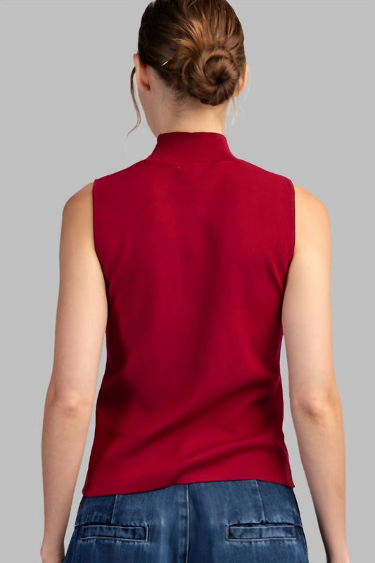 Ee:Some - Mock Neck Sleeveless Sweater Top