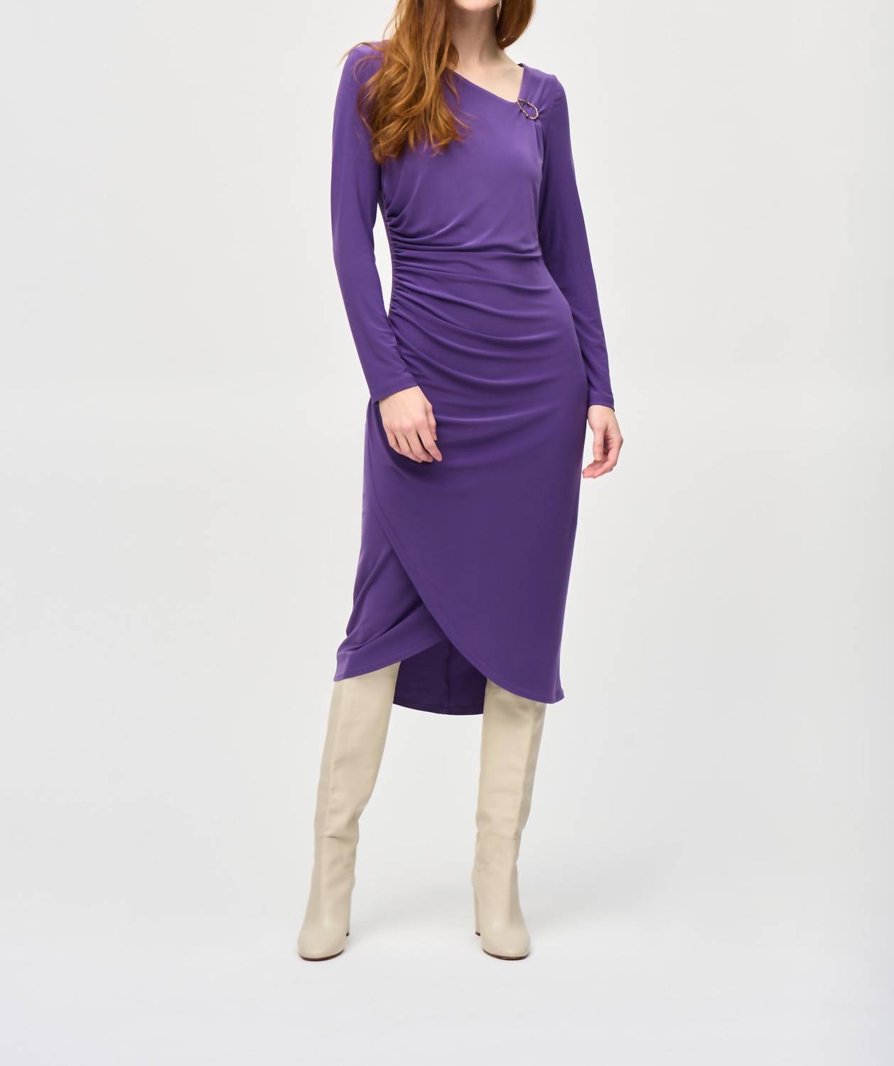 Joseph Ribkoff - Jewel Neck Bodycon Midi Dress