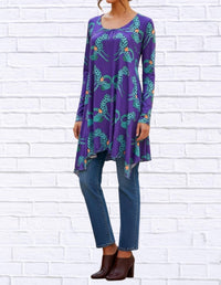 Diva Usa - Sibella Pleated Front Long Sleeve Blouse