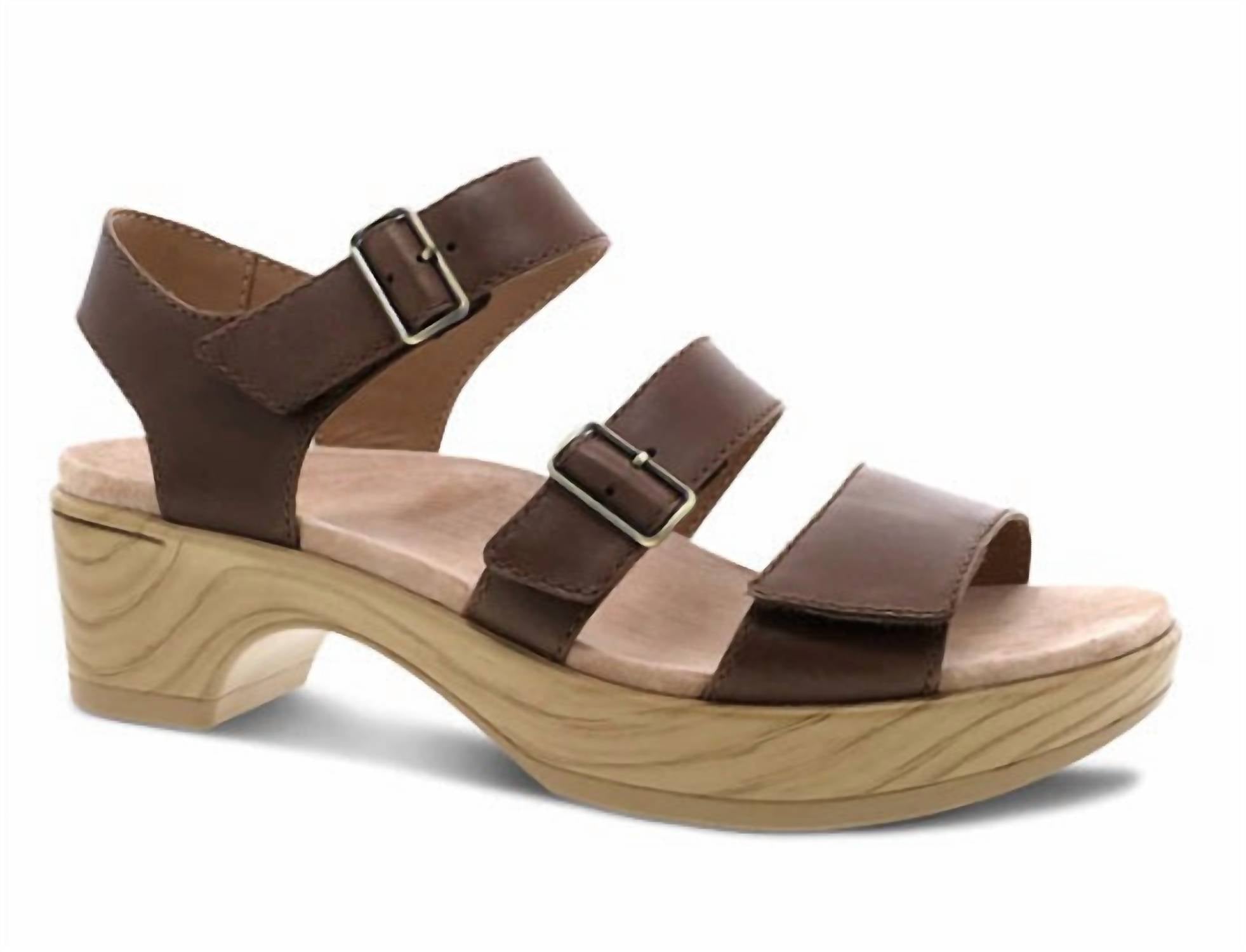 dansko Women's Malena Sandal in brown smooth calf - women's sandal