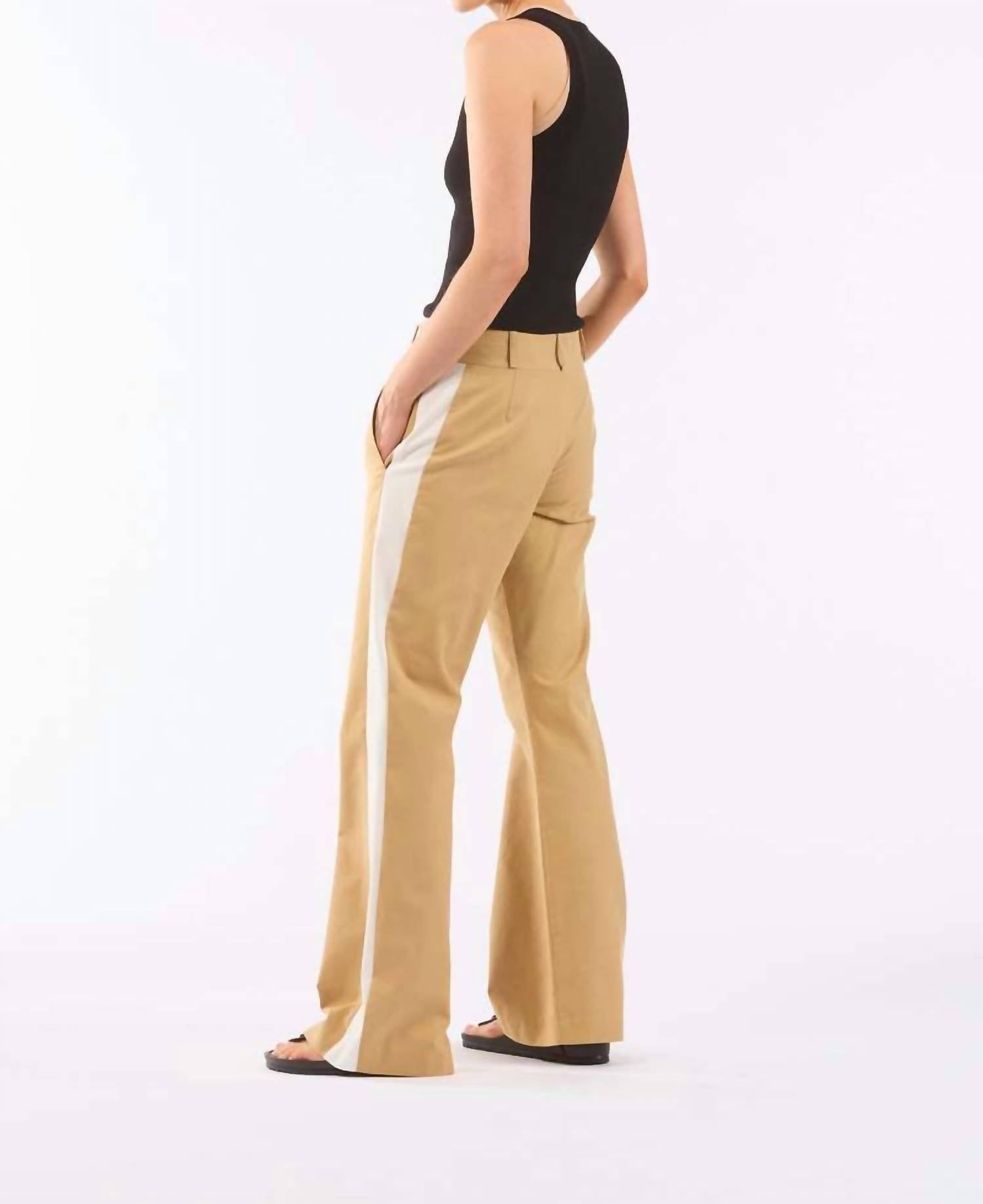 LE SUPERBE Hybrid Dickie Pant in khaki - women's pants - detail view