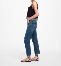 Madewell Dean Easy Straight Crop Jeans in labette wash - women's jeans - detail view
