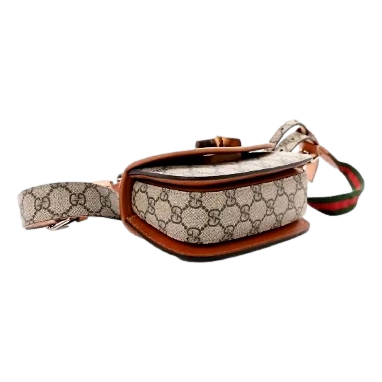 Gucci Women's Supreme Bamboo 1947 Mini Belt Bag in beige monogram canvas - women's bag - view 4
