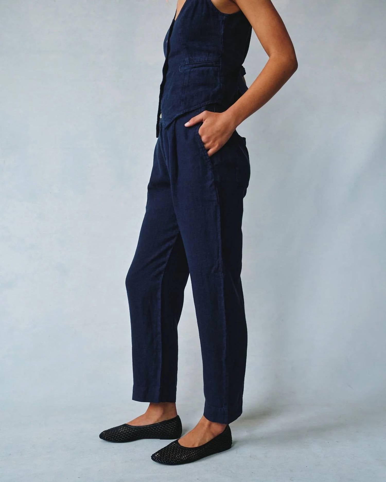 Bella Dahl - Luxe Linen Pleated Wide Leg Ankle Pant