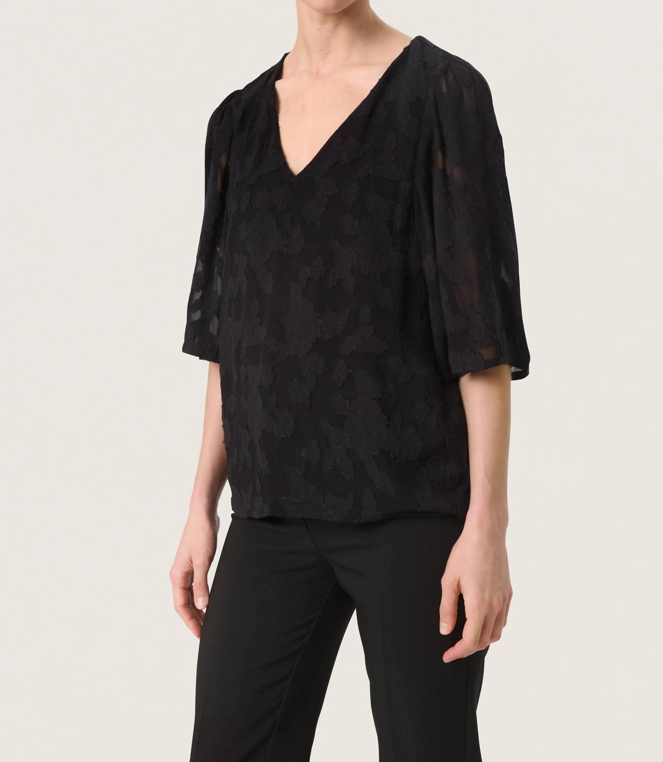 Soaked In Luxury - Felisia V-neck Half Sleeve Blouse